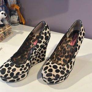 Betsey Johnson mohair wedges